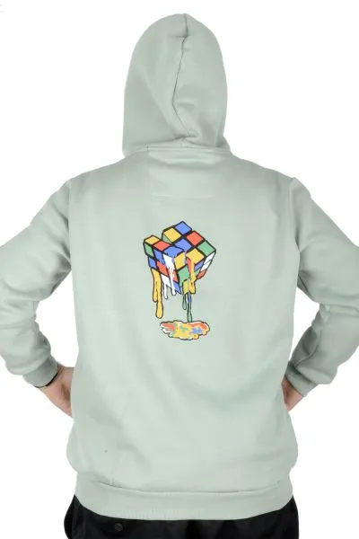 Erkek Sweat Kapşonlu Fermuarlı Karmashek 22538 Su Yeşili YESIL