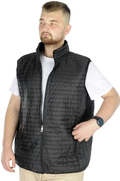 Big Size Men's Vest with Quilted Collar 22601 Black