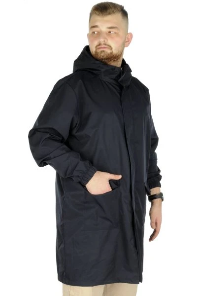 Big Tall Men Raincoat Hooded 22700 Navy Blue