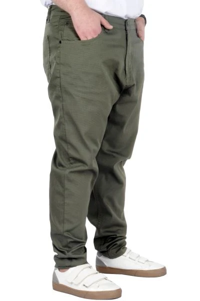 Big Size Mens Linen Trousers Classic 5 Pocket Hawai 22923 Khaki