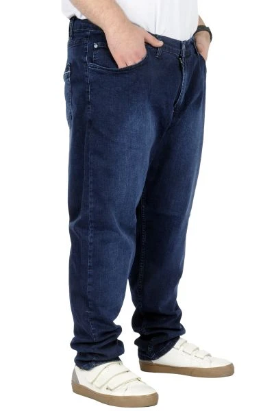 Büyük Beden Erkek Kot Pantolon Klasik 5Cep Elita Blue 22924 Lacivert