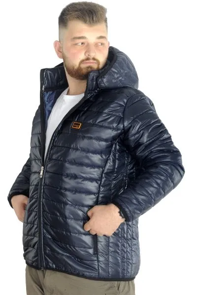 Büyük Beden Mont Kapitone Kapşonlu 22602 Lacivert [product_color]