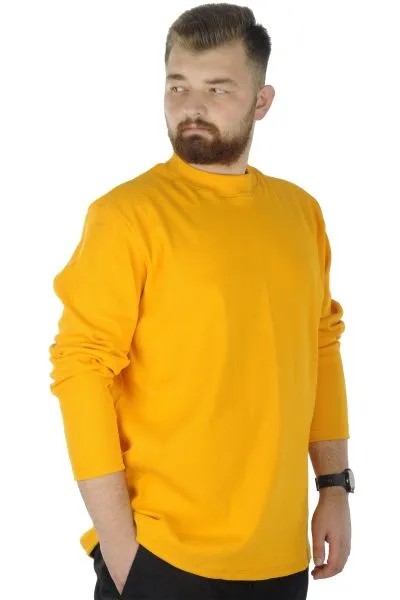 Büyük Beden Uzun Kol Yarım Balıkçı Kazak 22558 Hardal [product_color]