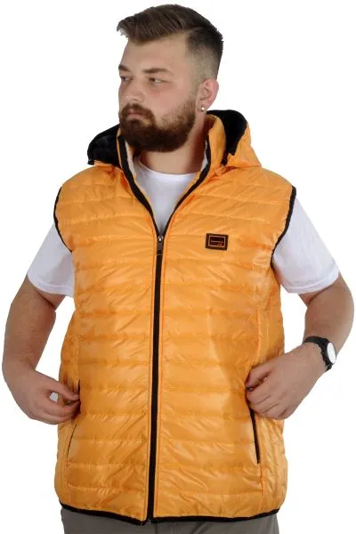 Büyük Beden Yelek Kapitone Kapşonlu 22600 Sarı [product_color]