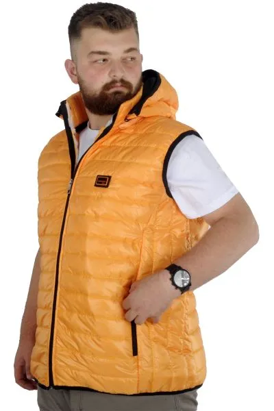 Büyük Beden Yelek Kapitone Kapşonlu 22600 Sarı [product_color]