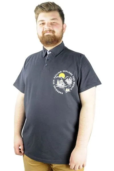 Erkek Polo T shirt Explore The World 22313 Lacivert LACIVERT