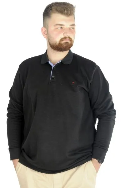 Erkek Uzun Kol Polo Cepsiz İnterlok M 22461 Siyah [product_color]