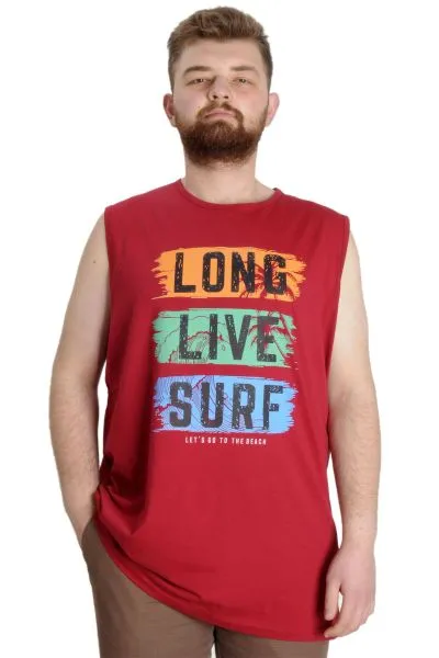 Büyük Beden Erkek Atlet LONG LIVE SURF 23009 Bordo