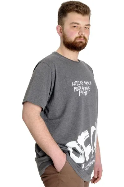 Big Size Mens T-Shirt UVELLE SAISON 23112 AntraMelange