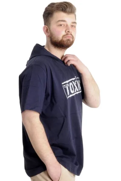 Big Size Mens T-Shirt Hoodie TOXIC 23119 Navy Blue