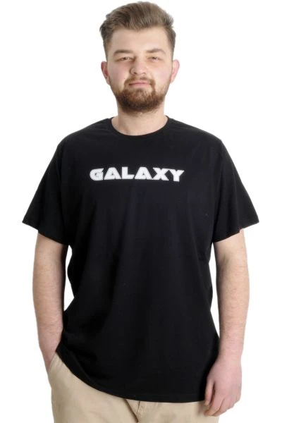Büyük Beden Erkek T-shirt GALAXY 23125 Siyah