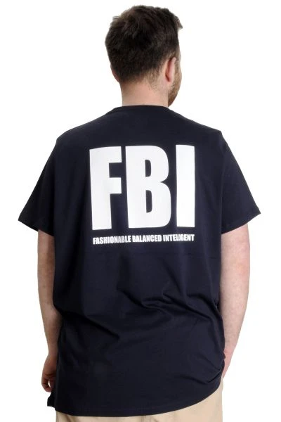 Büyük Beden Erkek T-shirt FBI 23127 Lacivert