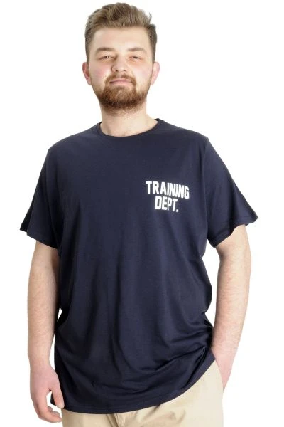 Büyük Beden Erkek T-shirt TRAINING DEPT 23128 Lacivert