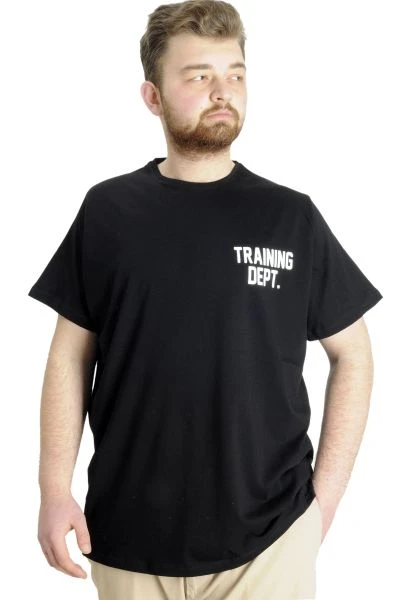 Büyük Beden Erkek T-shirt TRAINING DEPT 23128 Siyah