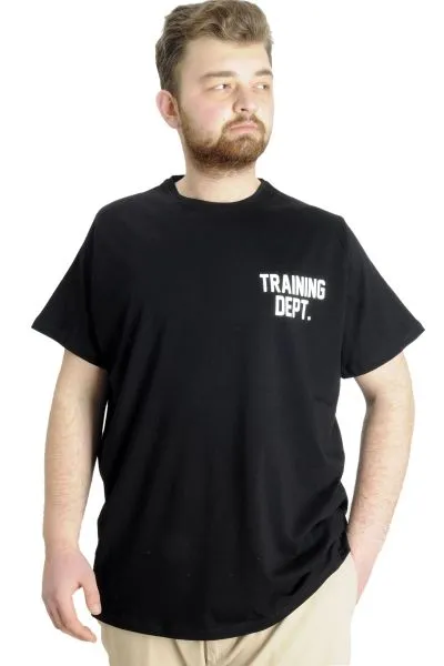 Büyük Beden Erkek T-shirt TRAINING DEPT 23128 Siyah