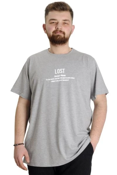 Büyük Beden Erkek T-shirt LOST 23129 Grimelanj