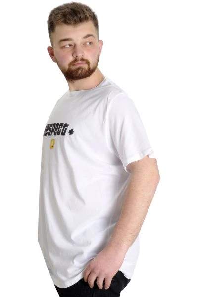 Büyük Beden Erkek T-shirt NESPECT 23131 Beyaz