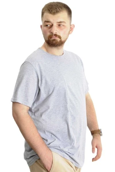 Büyük Beden Erkek T-Shirt Bis Yaka Fragmented 23133 Grimelanj