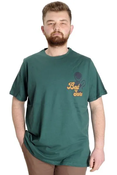 Büyük Beden Erkek T-shirt BEST SCORE 23134 Nefti