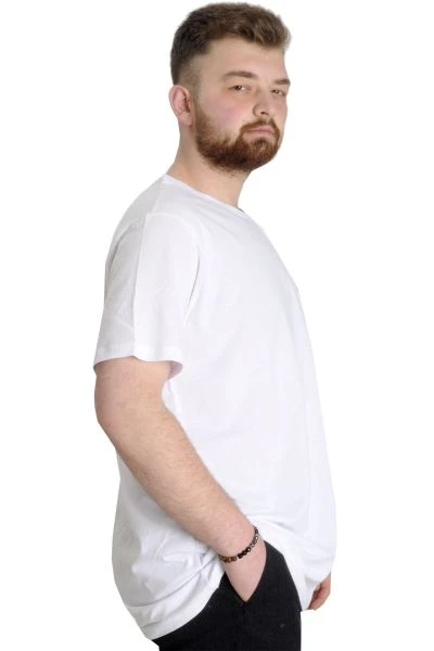 Büyük Beden Erkek T-shirt AUTHENTIC 23140 Beyaz
