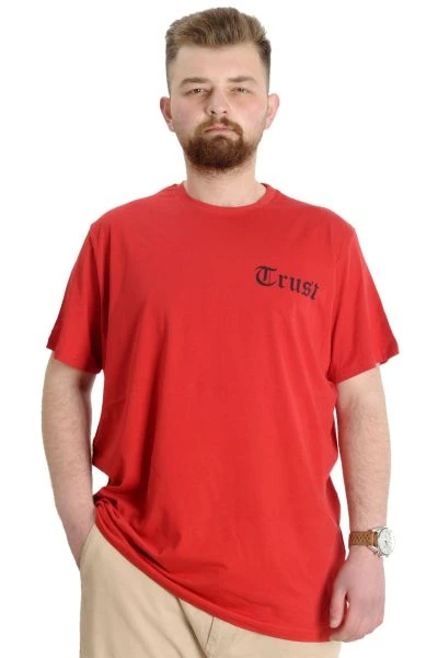 Büyük Beden Erkek T-shirt TRUST 23150 Kırmızı