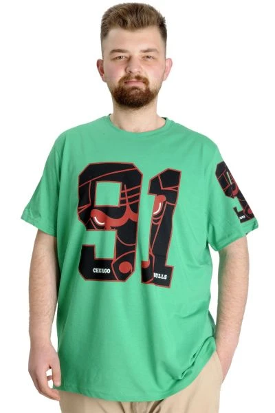 Büyük Beden Erkek T-shirt 91 23153 Yeşil