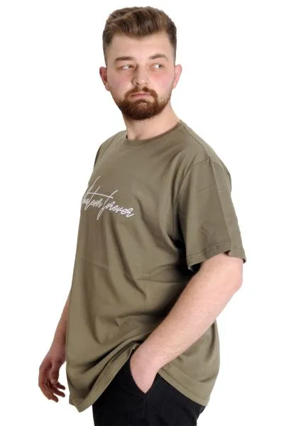 Büyük Beden Erkek T-shirt WF 23157 Haki