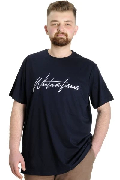 Büyük Beden Erkek T-shirt WF 23157 Lacivert