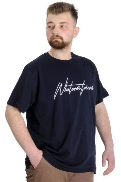 Büyük Beden Erkek T-shirt WF 23157 Lacivert