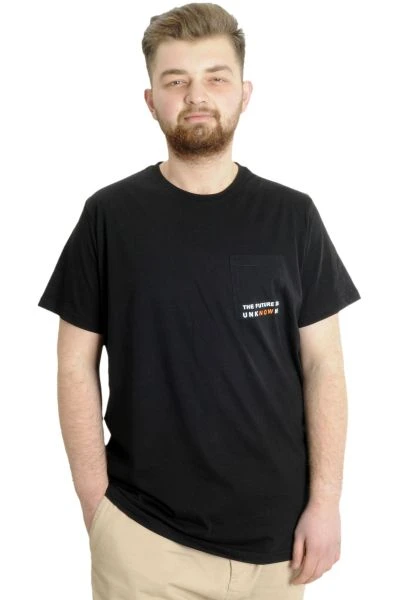 Büyük Beden Erkek T-shirt FUTURE 23200 Siyah