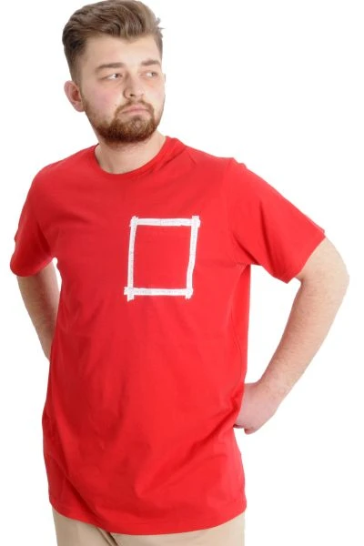 Büyük Beden Erkek T-shirt CHNGYRMD 23204 Kırmızı