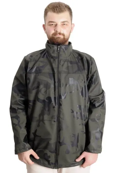 Büyük Beden Erkek Mont Waterproof Softshell 23232 Haki