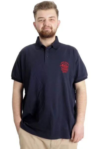 Big Size Mens T-Shirt Polo OCEAN JOURNEY 23319 Navy Blue