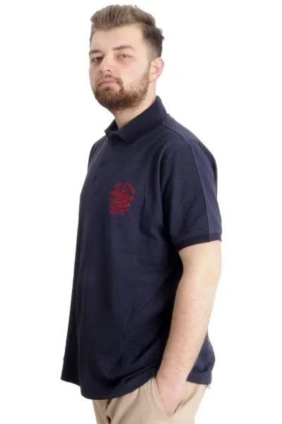 Big Size Mens T-Shirt Polo OCEAN JOURNEY 23319 Navy Blue
