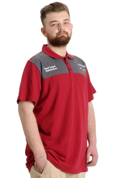 Big Size Mens T-Shirt Polo CHNGYRMD 23328 Burgundy