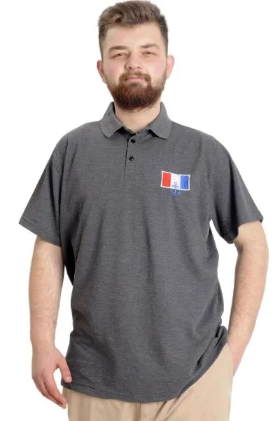 Big Size Mens T-Shirt Polo ABSOLUTE DESTINY 23335 AntraMelange