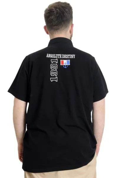 Büyük Beden Erkek T-shirt Polo ABSOLUTE DESTINY 23335 Siyah