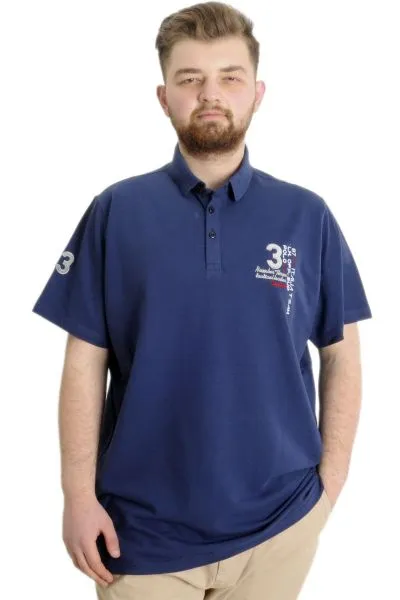 Big Size Mens T-Shirt Polo CAPTIAN 23338 Indigo