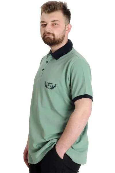 Büyük Beden Erkek Polo T-shirt 1991 23341 Çağla