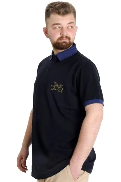 Büyük Beden Erkek Polo T-shirt HIGH 23346 Lacivert