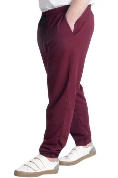  Sweatpants Elastic Leg Waffle 23501 Burgundy