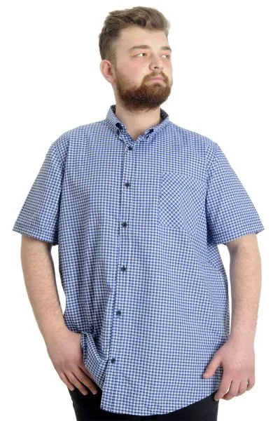 Büyük Beden Erkek Gömlek Ekose Kısa Kollu 23301 Siyah [product_color]