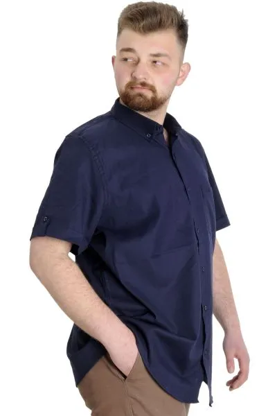 Büyük Beden Erkek Gömlek Gabardin Kısa Kol Tek Cep 23302 Lacivert [product_color]