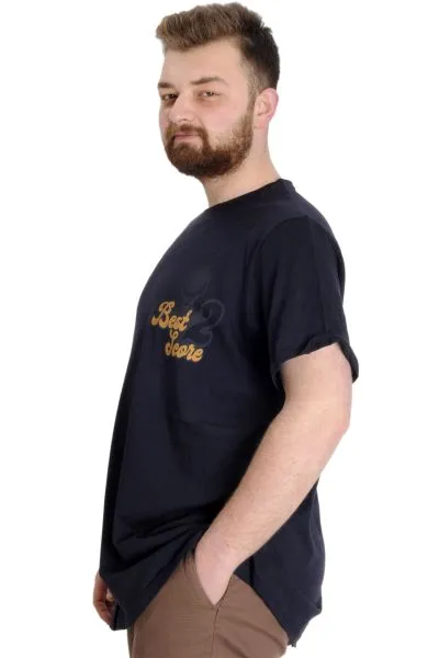 Büyük Beden Erkek T-shirt BEST SCORE 23134 Lacivert [product_color]