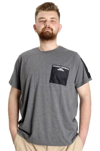 Büyük Beden Erkek T-shirt CHNGYRMD 23123 Antramelanj [product_color]