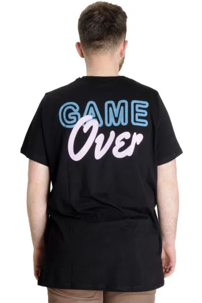 Büyük Beden Erkek T-shirt GAME OVER 23130 Siyah [product_color]