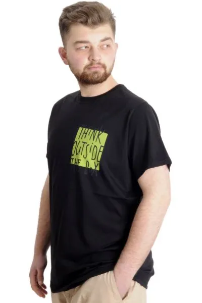 Büyük Beden Erkek T-shirt OUTSIDE 23106 Siyah [product_color]