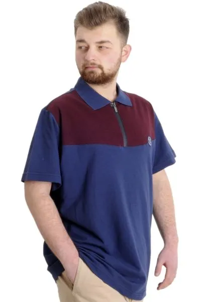 Büyük Beden Erkek T-shirt Polo FRAGMENTED 23325 İndigo [product_color]