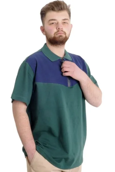 Büyük Beden Erkek T-shirt Polo FRAGMENTED 23325 Nefti [product_color]
