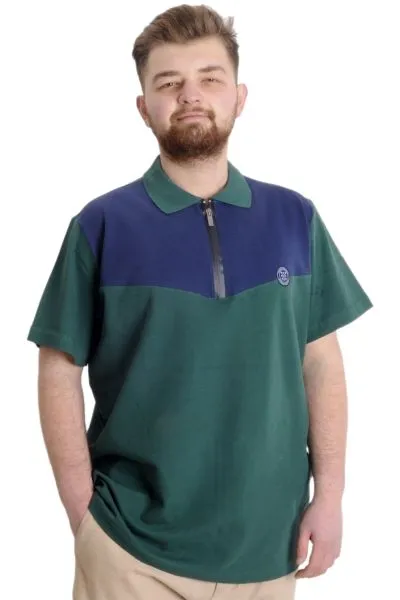 Büyük Beden Erkek T-shirt Polo FRAGMENTED 23325 Nefti [product_color]